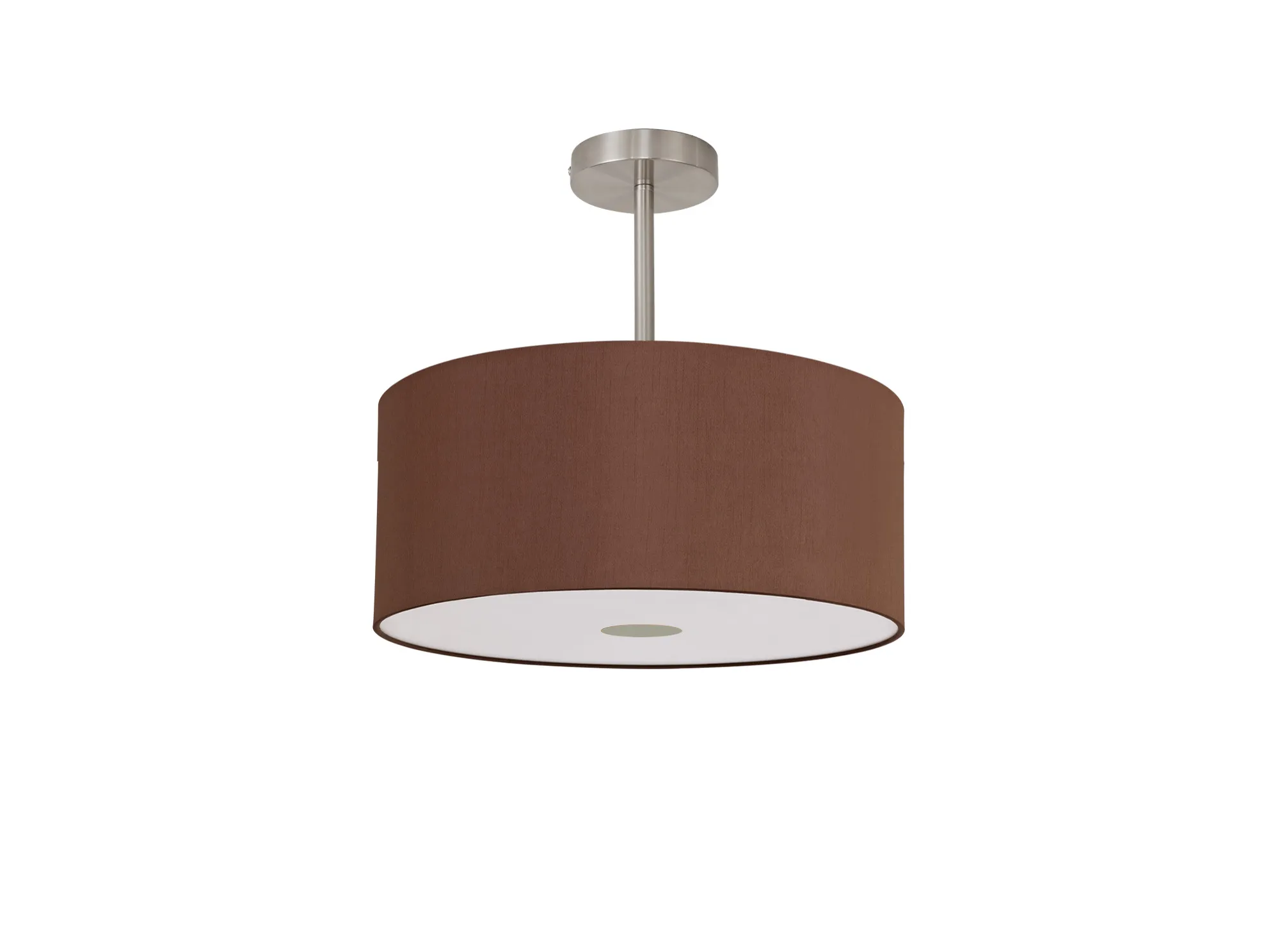 Baymont 40cm Semi Flush 1 Light Satin Nickel, Raw Cocoa/Grecian Bronze, Frosted Diffuser DK0258  Deco Baymont SN RC